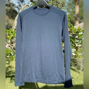 Lululemon Metal Vent Tech Shirt Men Small Navy Blue Long Sleeve